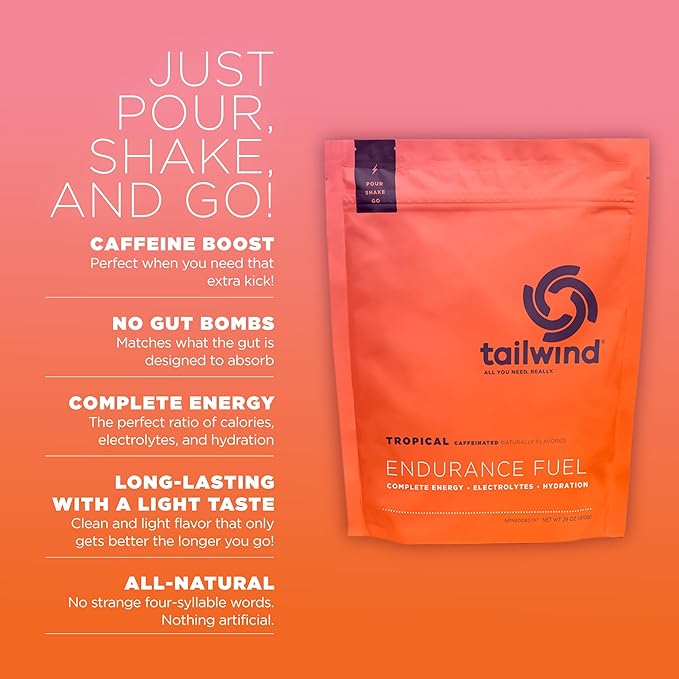 Tailwind Nutrition Endurance Fuel, Carbohydrate & Electrolyte Sports Drink Mix Powder, Gluten-Free