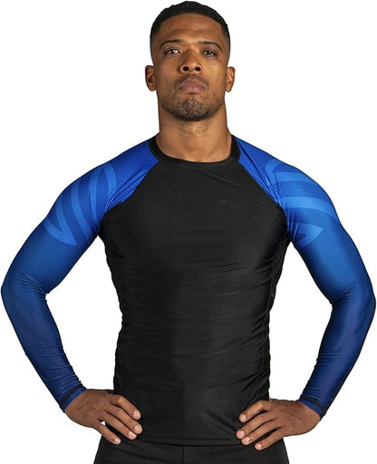 Sanabul Essential Long Sleeve Compression Training Rash Guard for MMA BJJ Wrestling Grappling and