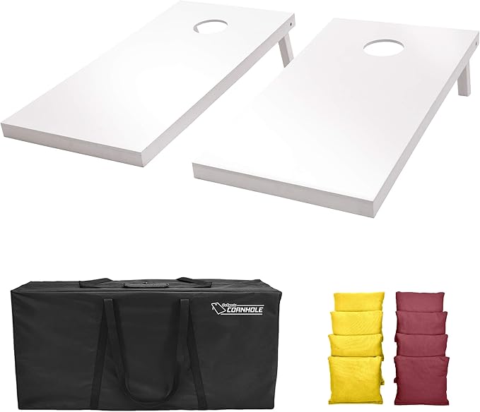 GoSports 4 ft x 2 ft Regulation Size Wooden Cornhole Boards Set - Includes Carrying Case and Over