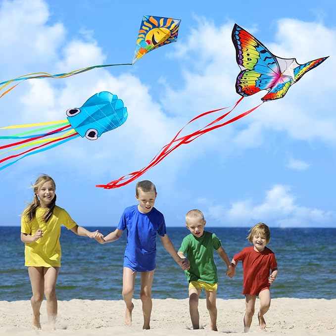 Large Octopus Kites for Kids & Adults,Big Kite for Beginners, Kites for Kids Ages 4-8,Outdoors
