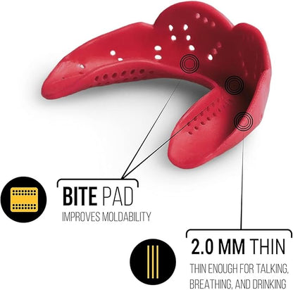 SISU Aero Medium Mouthguard, Hot Pink - 1.6mm Thin - Custom-Molded Fit - Slim Design - Remoldable