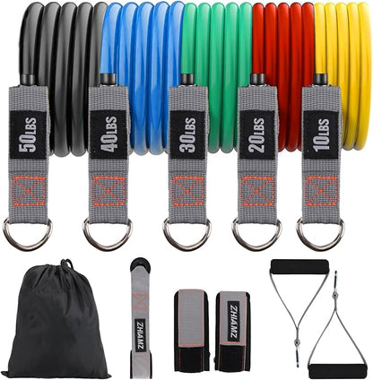 Resistance Bands with Handles, Single Resistance Bands, Exercise Bands with Handles, for Resistance