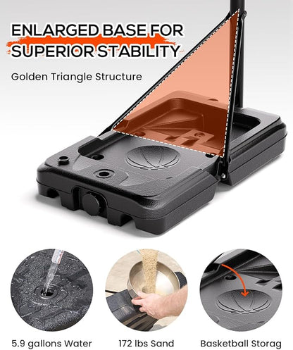 Basketball Hoop Outdoor with 45 Inch Shatterproof Backboard, Portable Basketball Goal System