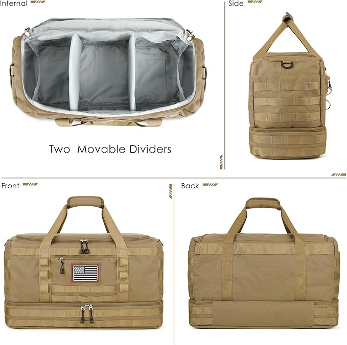 ETRONIK Travel Bag for Men Women, Gym Bag & Tactical Duffle Bags for Travel, Carry on with Toiletry