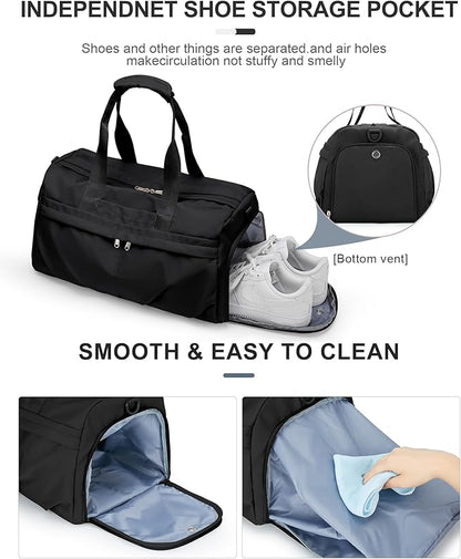 Gym Bag for Women Men, Sport Duffel Bag with Toiletry Bag & Shoe Compartment,Waterproof Travel