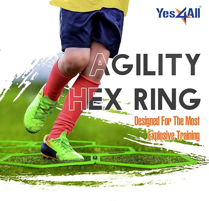 Yes4All Hex Agility Rings/Speed Rings with Carrying Bag – Hexagon Rings, Agility Hurdles for