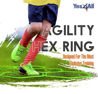 Yes4All Hex Agility Rings/Speed Rings with Carrying Bag – Hexagon Rings, Agility Hurdles for
