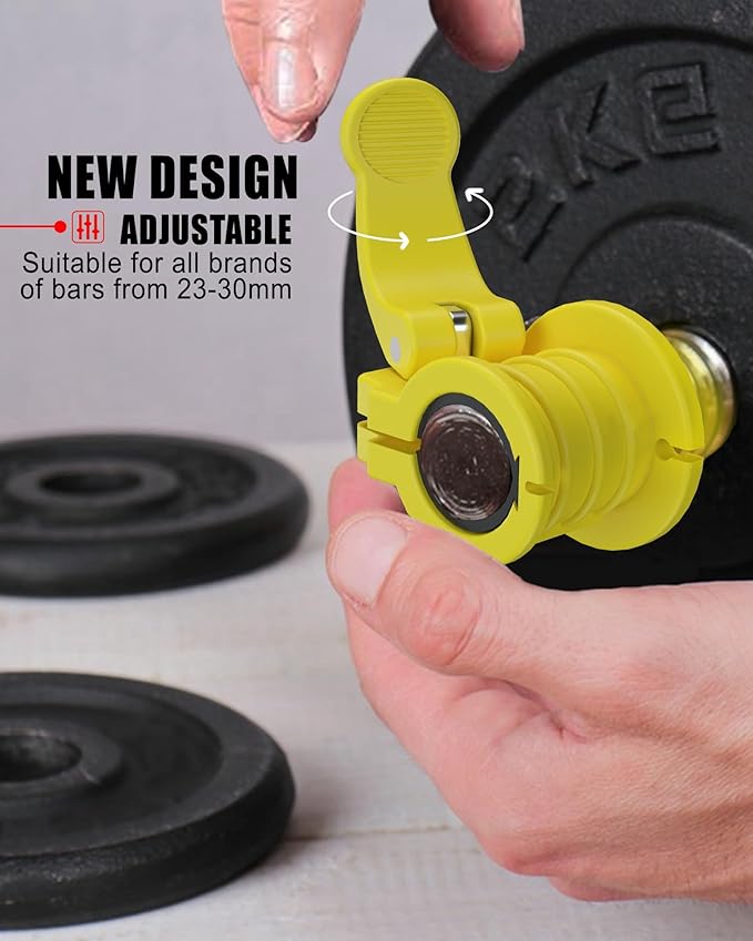 Barbell Clips 1 Inch Quick Release Weight Clamps 0.9-1.18inch Multi-Size Adjustable Olympic Clamps
