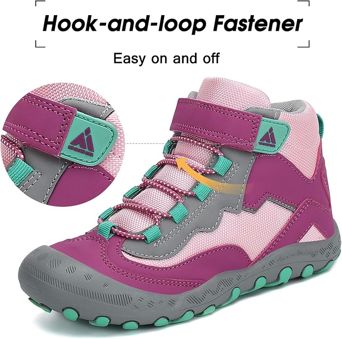 Mishansha Kids Hiking Boots Toddler Girls Boys Hiking Shoes Water-Resistant Anti-Collision Non-Slip