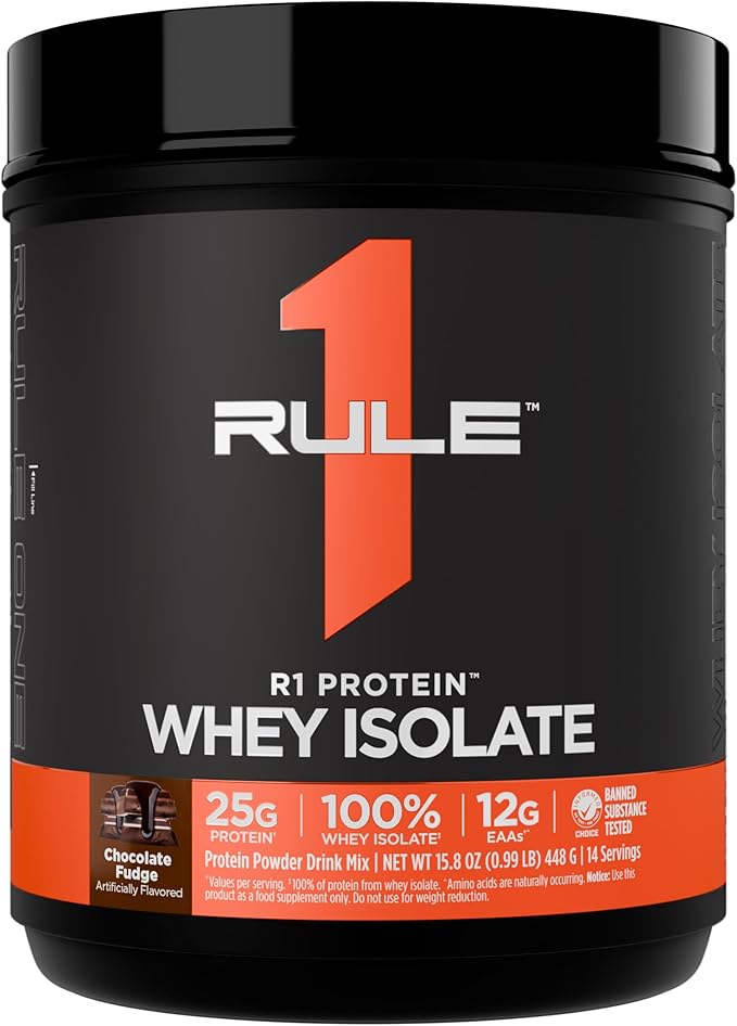 Rule 1 R1 Protein Whey Isolate - with 25g Protein & 6g BCAA Exclusively from Isolated & Hydrolyzed