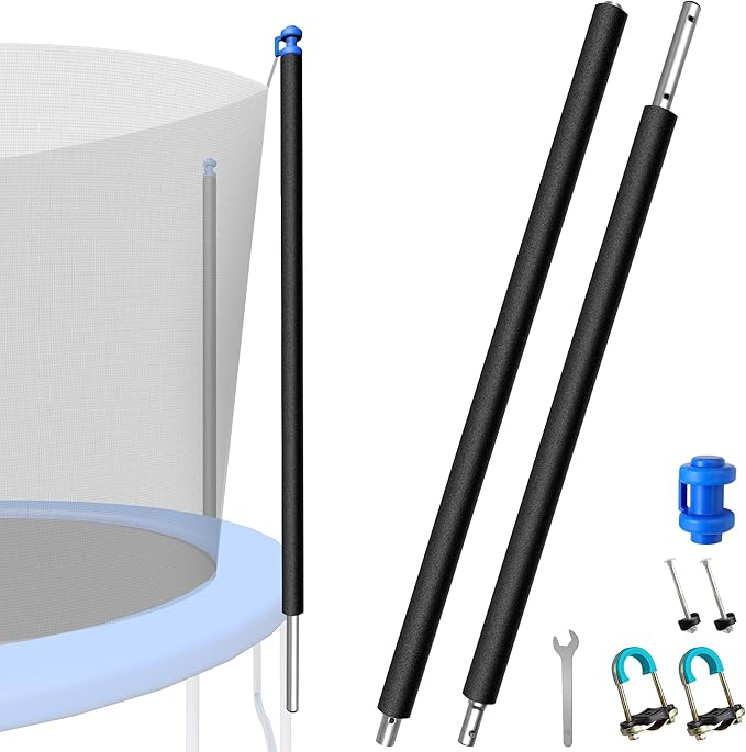 1PCS Trampoline Pole Replacement, Trampoline Enclosure Pole Fits 8-16FT Straight Pole Trampoline