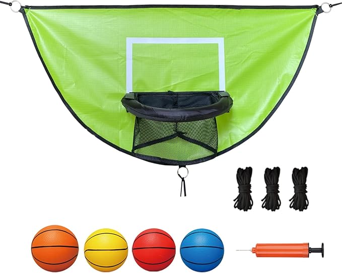 Trampoline Basketball Hoop, with Pump and 4 Mini Balls, Easy to Install, Universal Trampoline