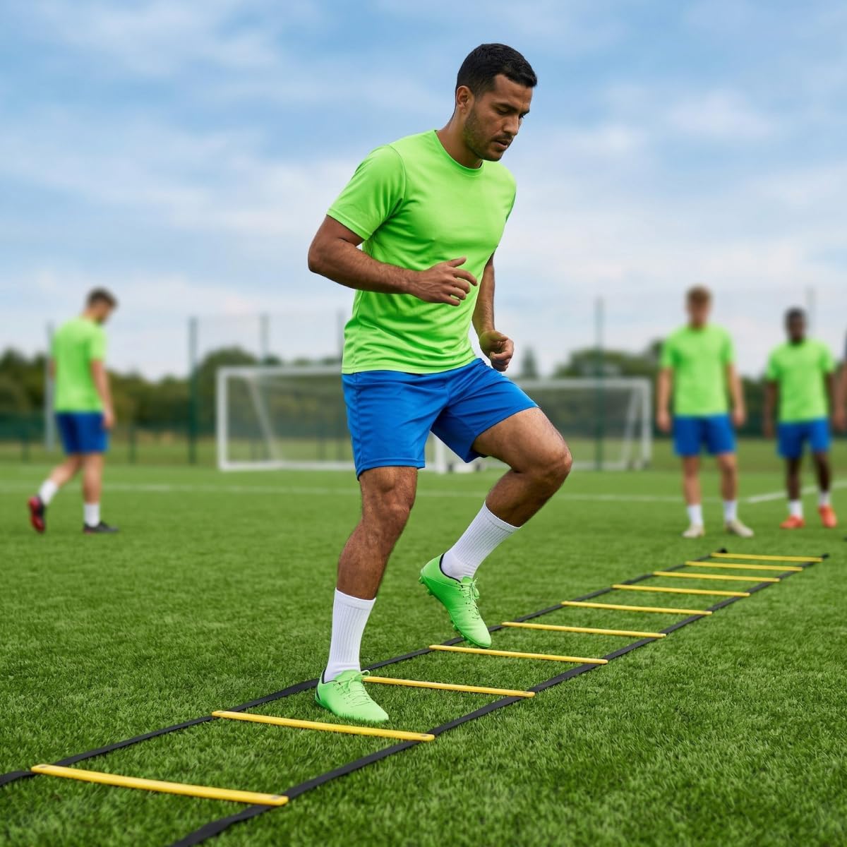 SOFTSOUL Tangle Free Agility Ladder, 12 Fixed Rungs, Heavy Duty Speed & Footwork Training Ladder