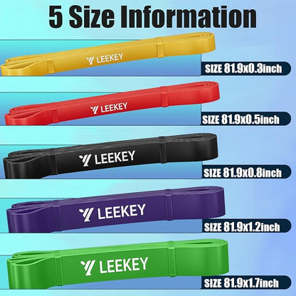 LEEKEY Resistance Bands Set for Pull-Up Assistance & Full-Body Training, Multi-Level Exercise Bands