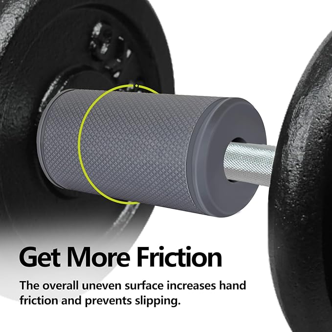 Hikeen Thick Bar Dumbbell Grips,Non Slip Hard Rubber Barbell Grips,Grips for Weight Lifting, Muscle
