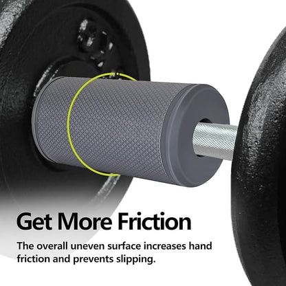 Hikeen Thick Bar Dumbbell Grips,Non Slip Hard Rubber Barbell Grips,Grips for Weight Lifting, Muscle