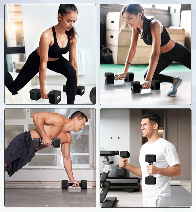 15LB 20LB 40LB 50LB Adjustable Dumbbell Set Free Weights Dumbbells Set for Women Men Hand Weights