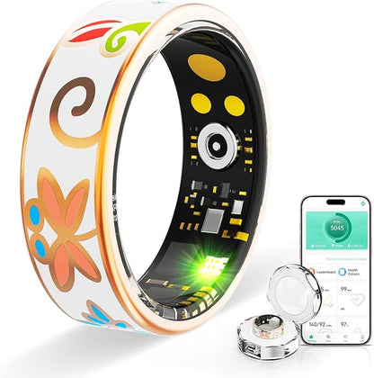 Smart Ring Health Tracker, for men and women, equipped with heart rate monitor, sleep tracker, 8