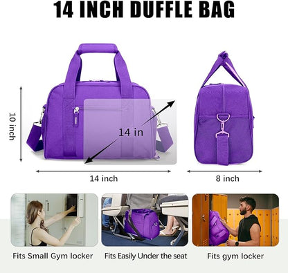 SeaRock 14 inch Small Gym Bag, Mini Duffel Bag for Women & Men, Carry On Lightweight for Travel