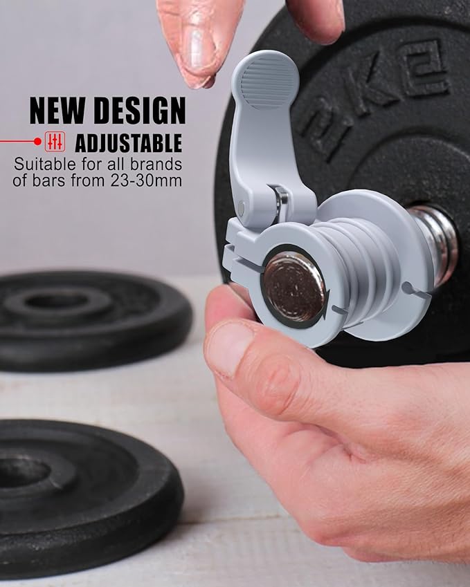 Barbell Clips 1 Inch Quick Release Weight Clamps 0.9-1.18inch Multi-Size Adjustable Olympic Clamps