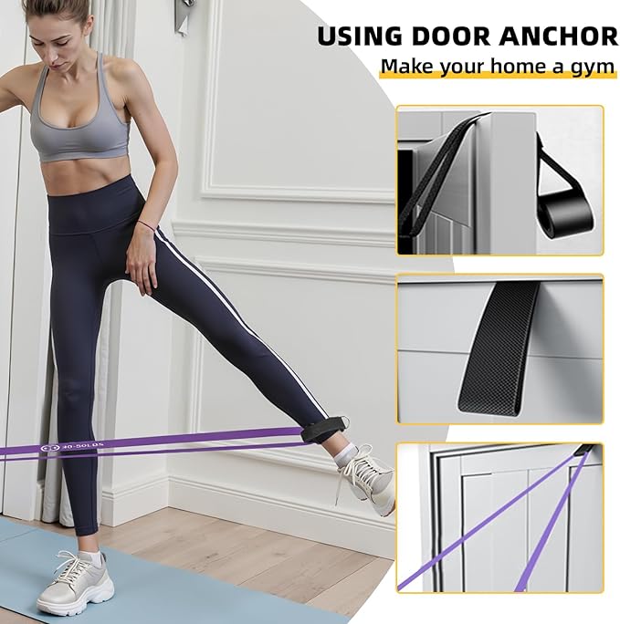 Exercise Bands，Set of 6 Resistance Bands for Working Out,Pull Up Bands Set,at Home Workout