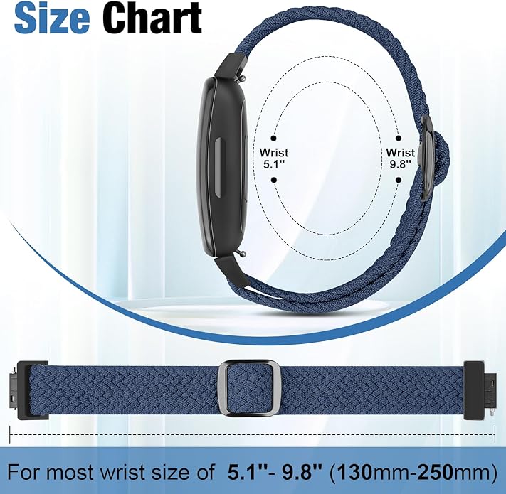 Elastic Braided Watch Band Compatible with Fitbit Inspire 3/Inspire 2/Inspire/Inspire HR/Fitbit ace