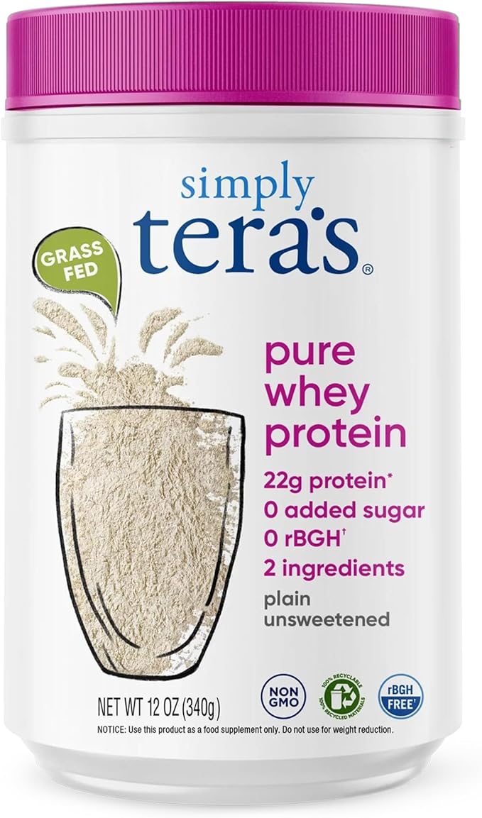 Simply tera's Pure Whey Protein Powder - Grass Fed Whey Protein Powder, Clean & Natural