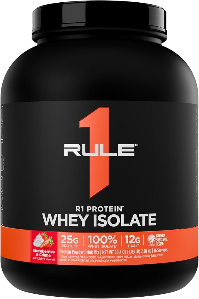 Rule 1 R1 Protein Whey Isolate - with 25g Protein & 6g BCAA Exclusively from Isolated & Hydrolyzed