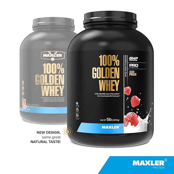 Maxler 100% Golden Whey Protein - 23g of Premium Whey Protein Powder per Serving - Pre, Post &