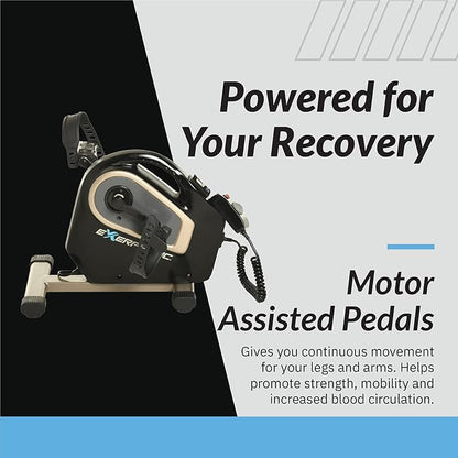 Exerpeutic 2000M Motorized Under Desk Exercise Bike - Electric Legs and Arms Pedal Exerciser