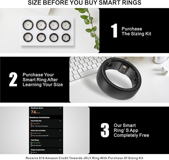 Smart Ring, Activity Trackers, Sleep Ring, Fitness Tracking, Stress Tracker, Heart Rate