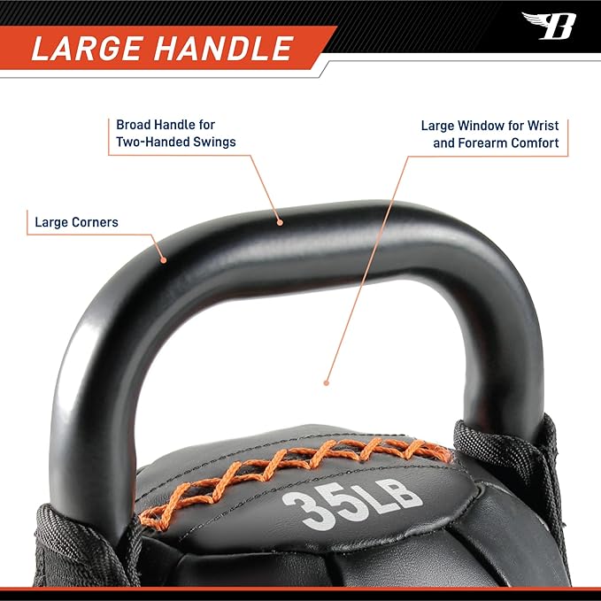BIONIC BODY by Marcy Soft Kettlebell with Handle for Weightlifting, Conditioning, Strength and core