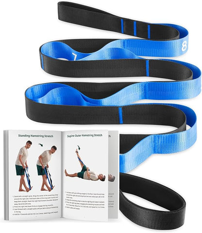Trideer Stretch Straps with Loops, Non-Elastic Yoga Straps for Stretching, Durable Nylon Stretch