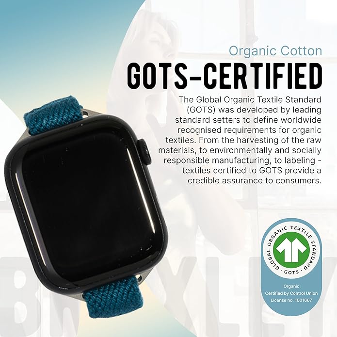 Braxley Bands - Organic Cotton Watch Bands For Women and Men, Compatible With All Apple Watch Sizes