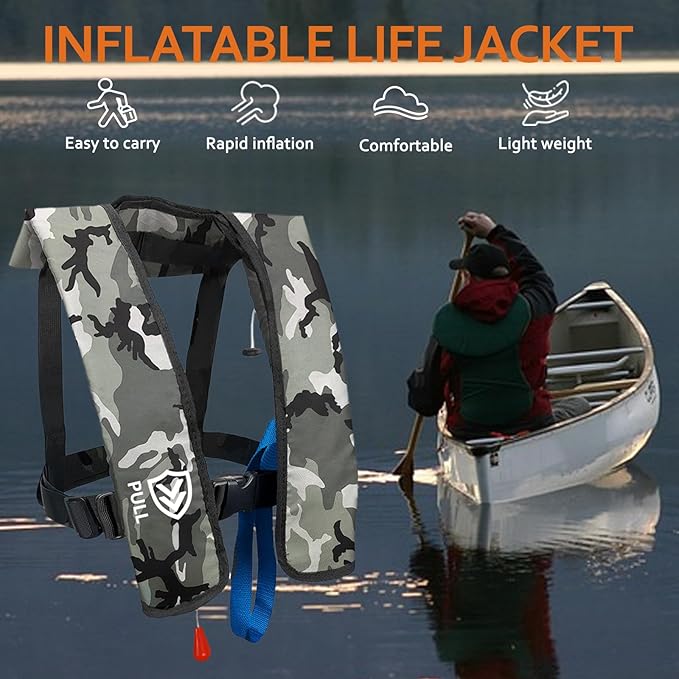 Automatic/Manual Inflatable Life Jacket| Inflatable PFD Kayak Vest Adult| Life Vest for Adults|
