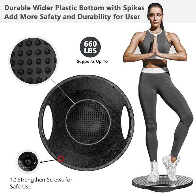 EVERYMILE Wobble Balance Board, Exercise Balance Stability Trainer Portable Balance Board with