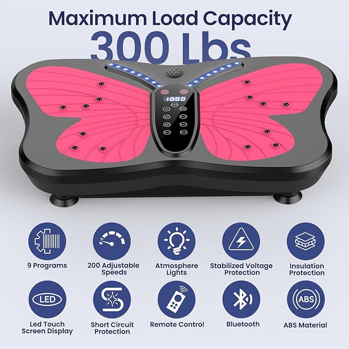 Vibration Plate Exercise Machine for Lymphatic Drainage, Vibration Machine for Full-Body Weight