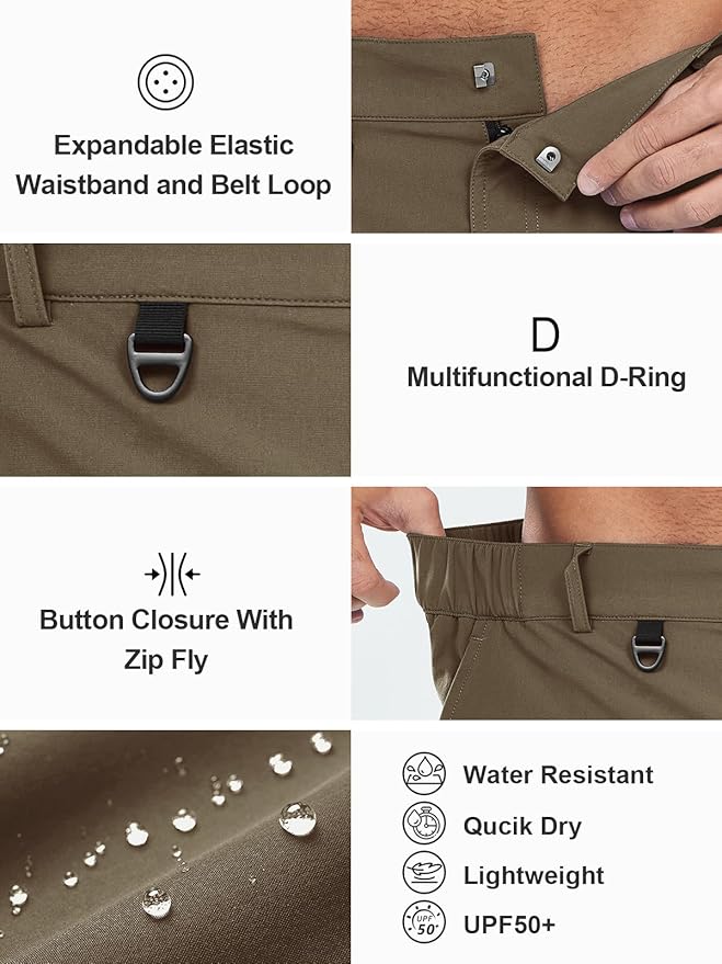 NORTHYARD Men's Cargo Hiking Shorts 9" Lightweight Outdoor Tactical Work Camping Sport Golf Casual
