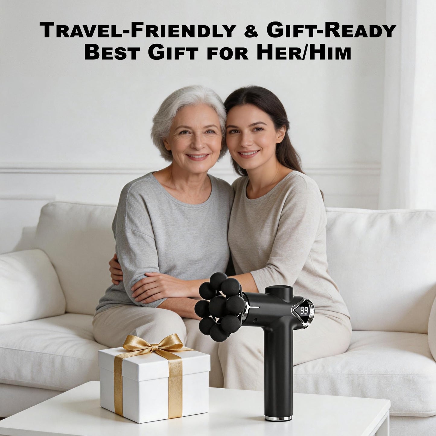 LEERCON Massage Gun Deep Tissue Back Massager for Pain Relief with 9 Heads