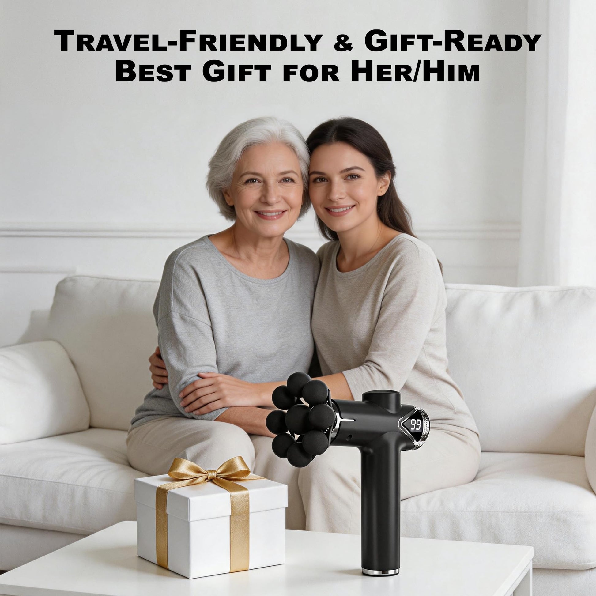 LEERCON Massage Gun Deep Tissue Back Massager for Pain Relief with 9 Heads