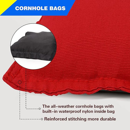 GSE Games & Sports Expert Set of 8 Premium Weather Resistant Cornhole Bags. Regulation Size and