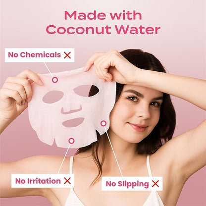 Body Restore Natural Collagen Face Mask 5 Pack ??Korean Skin Care Mask with Fermented Coconut