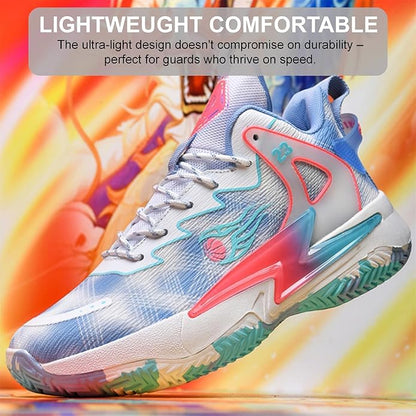 Moodeng Womens Basketball Shoes Breathable Non Slip Sports Shoes Fashion Running Sneakers