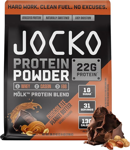 Jocko Fuel Mölk Whey Protein Powder 22g Low Sugar Monk Fruit Blend - Muscle Recovery & Growth