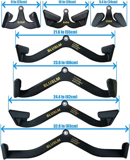 LAT Pull Down Bar for Cable Machine, LAT Pulldown Attachments T Bar V Bar Cable Attachment, Back
