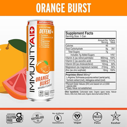 IMMUNITYAID Wellness Blend, With Echinacea, Zinc, Astragalus and Vitamin C, Only 45 Calories, 100%