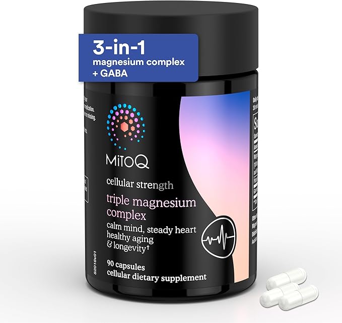 MitoQ Triple Magnesium Complex | Magnesium Glycinate, Taurinate, Oxide with GABA for Heart Health
