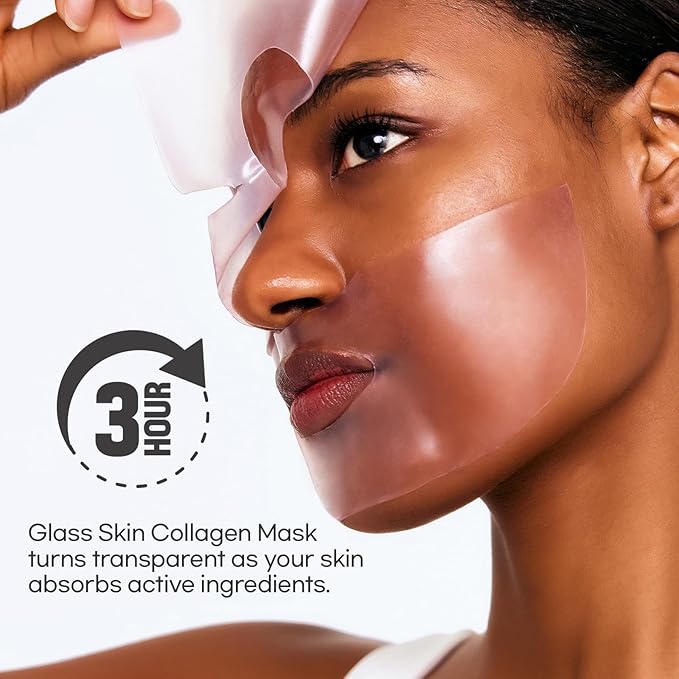 Cell Fusion C Glass Skin Collagen Mask, 1.23 oz. x 5 Sheets, Overnight Hydrogel Mask with Triple