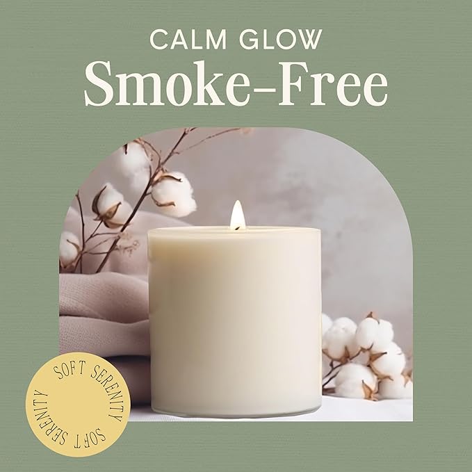 Mister Candle Dripless Vanilla Scented Ivory Pillar Candle Hand Made Vanilla Pillar Candles with