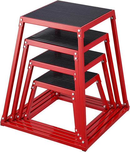VEVOR Plyometric Jump Box, 18 Inch Plyo Box, Steel Plyometric Platform and Jumping Agility Box